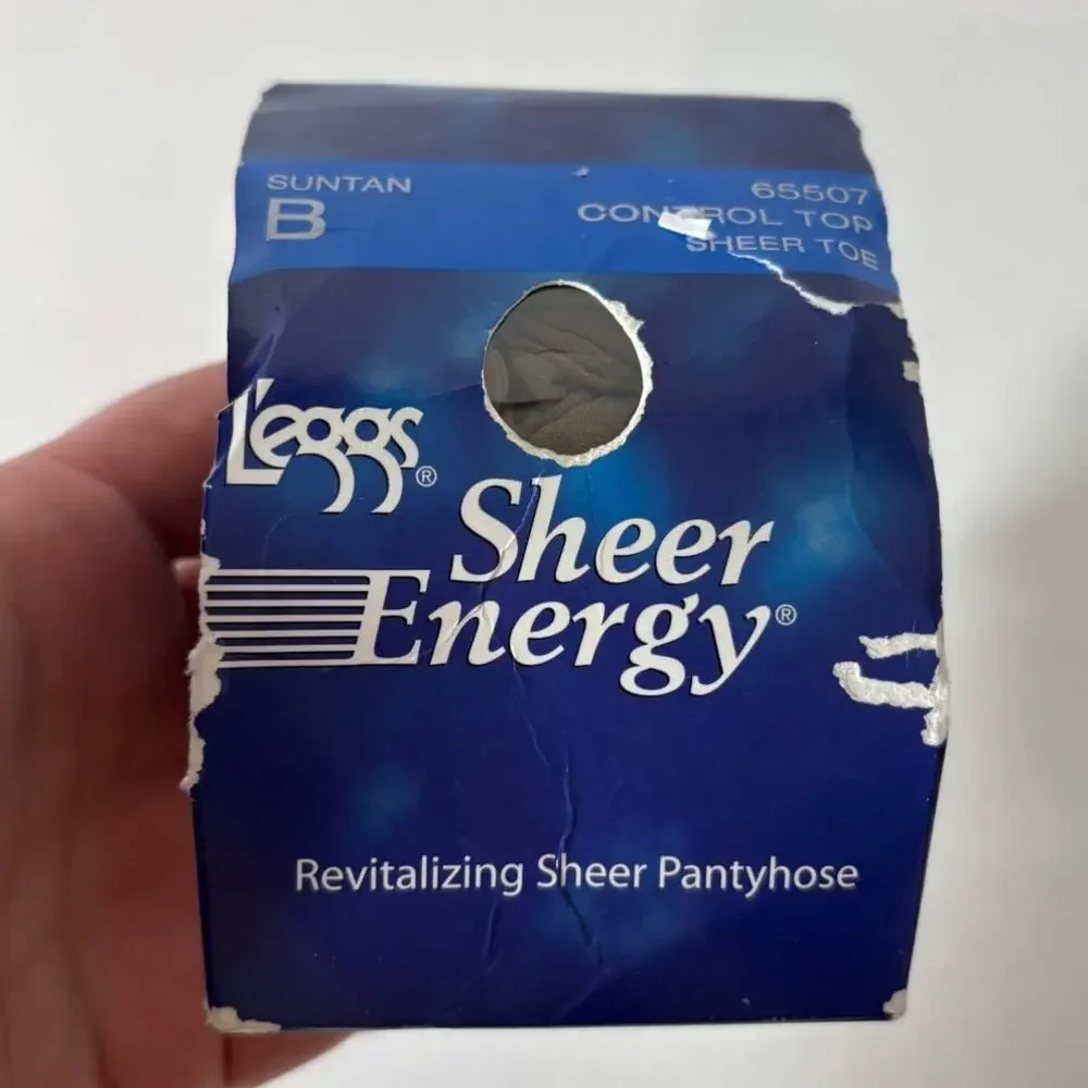L'eggs Sheer Energy Size B Suntan Control Top Sheer Toe Pantyhose Style 65507